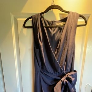 Navy Blue V-neck Pant Jumpsuit